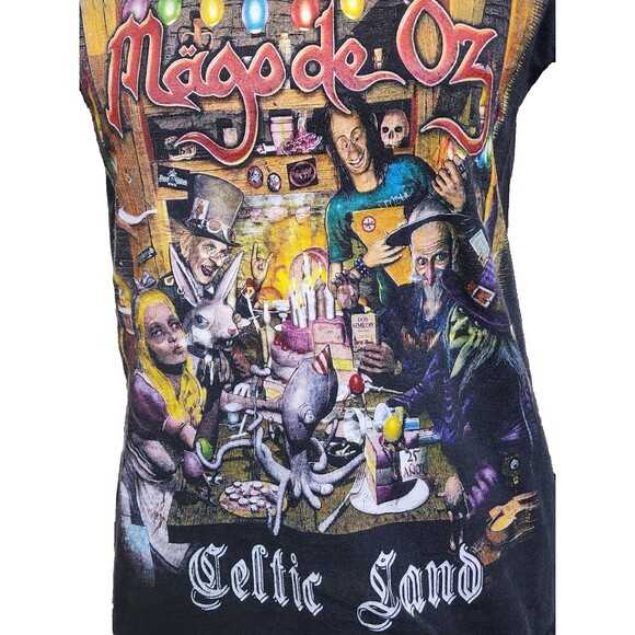 Maga de Oz Celtic Land Band Tee Size M Black 2 Sides Rock Metal Vintage - Picture 2 of 9